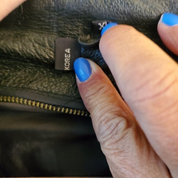 Vintage Black Leather Bomber Jacket Size XL - Picture 7 of 9